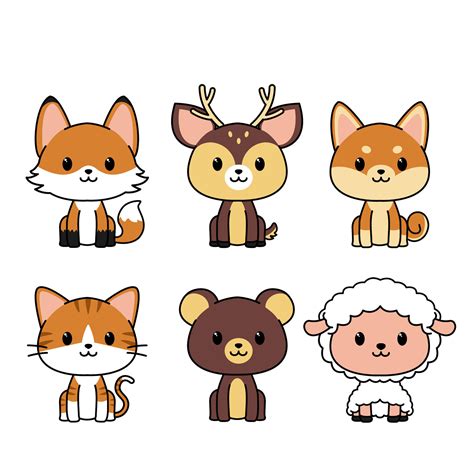 dibujos animales kawai|kawaii de animales para imprimir.